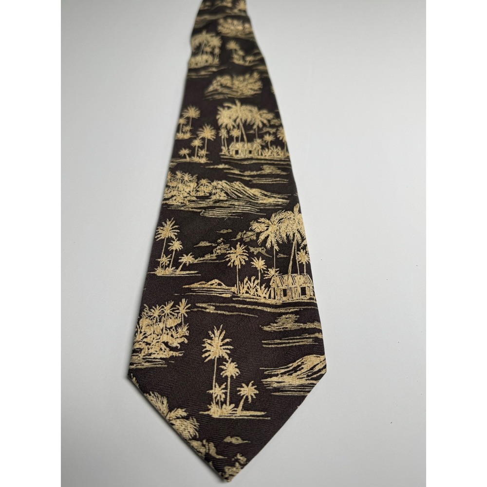 Tommy Bahama Tropical Palm Tree Hut Necktie Tropical Luau Beach Vacation